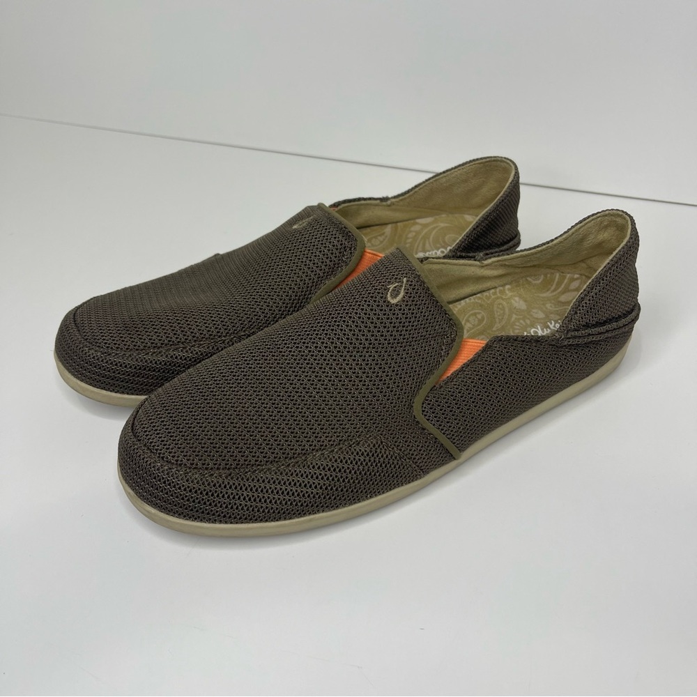 Olukai Women's 8 Waialua Mesh Brown Slip On Coastal Beach Vacation Shoes